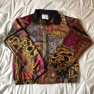 UO scarf print bomber jacket